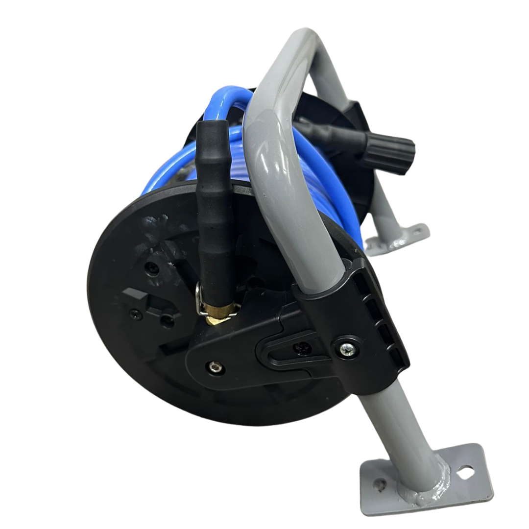 STARQ HOSE REEL WITH 10MTR HOSE PIPE ATTACHED FOR ALL KIND OF M22 * 14 TYPE THREADING PRESSURE WASHERS WITH WALL MOUNTING (BLUE)