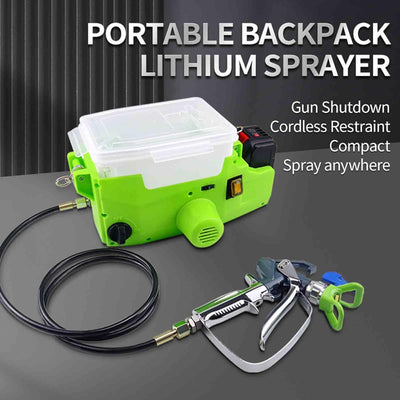 STARQ Backpack Airless Paint Sprayer, 17Mpa Airless Wall Paint Sprayer with Hose, 1.1L/Min Electric Paint Sprayer Gun, 6 Gear Speed Adjustable, for Interior Exterior Furniture/Fence,Green