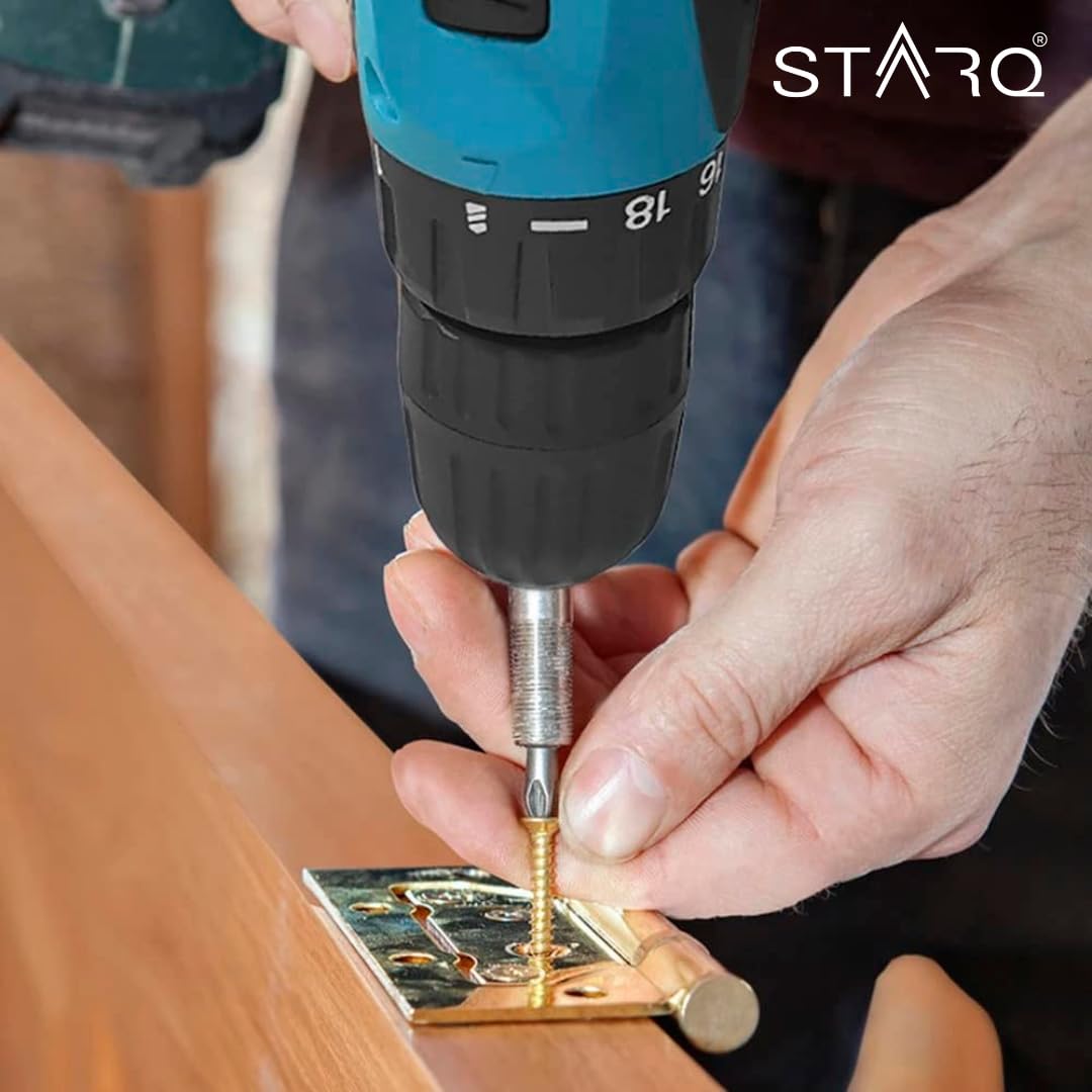 STARQ 12V Li-ion Dual Speed Keyless Chuck Drill |Cordless Drill | Drill Driver | Screwdriver with 2 Batteries, LED Torch Variable Speed and Torque Setting (18+1). (With Batteries)