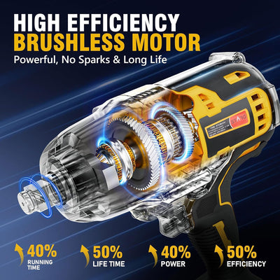 STARQ PRO Series 21V(37V Max) Brushless Double Battery Powerful Cordless Impact Wrench | Impact Driver (Impact Wrench)