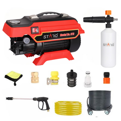 STARQ ST5 | 250 Bar 2500W | Heavy Duty High Pressure Washer for Car, Bike, Home | 1Ltr Professional Snow Foam Lance | Red