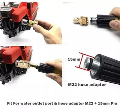 STARQ Quick Connect Adapter Fittings for Pressure Washer Hose Pipe M22 x 15 (One Male and One Female Adapter)